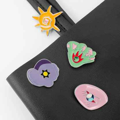 Set of 8 Pokémon Gym Badge Pins – League Region Brooches from Kanto, Johto, Hoenn, Sinnoh, Unova, Kalos & Orange Islands