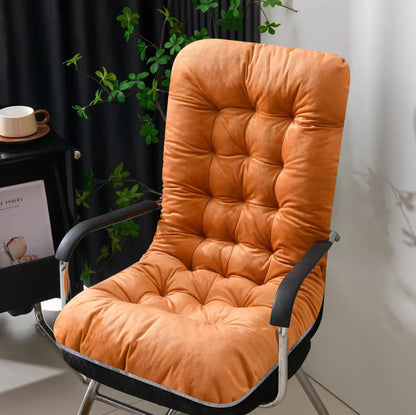Ultra-Soft Velvet Lounge Chair Cushion – Strap Design Rocking Chair Pad with Anti-Slip Particles for Autumn & Winter Comfort
