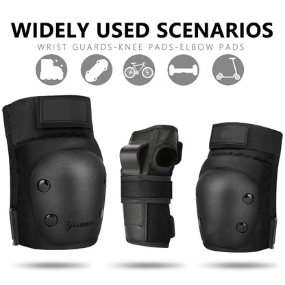 Adult/Kids 6-in-1 Protective Gear Set – Knee Pads, Elbow Pads & Wrist Guards for Skating, Skateboarding, Scooter & BMX