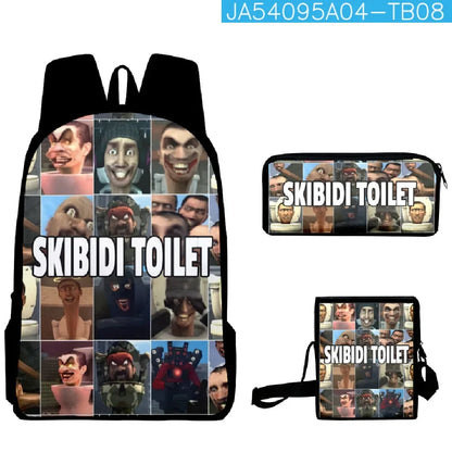 Skibidi Toilet School Backpack for Kids - Primary and Secondary Students Shoulder Bag with Pencil Case