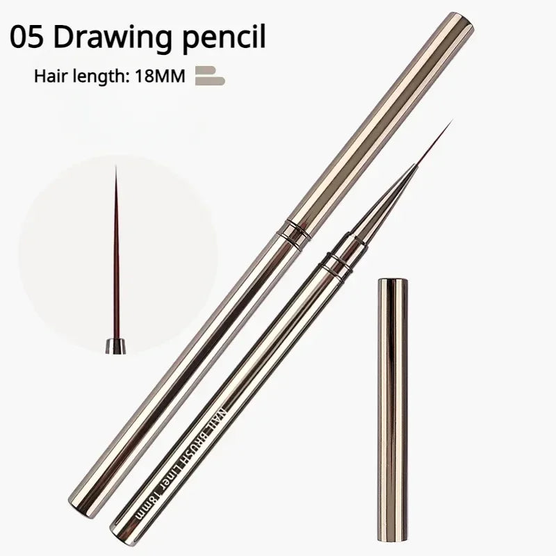 Nail Art Liner Brushes for Striping & Drawing – 6 to 25mm Design Pens, Professional Manicure Tools