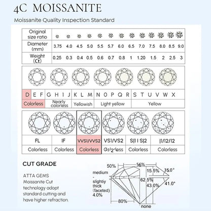 100% Pass Diamond Tester Pen & Moissanite Ring – Matching 925 Sterling Silver Wedding Band for Women