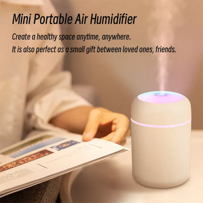 300ml H2O Portable Mini USB Air Humidifier: Compact Aroma Diffuser with Cool Mist for Bedroom, Home, Car, and Plant Purification