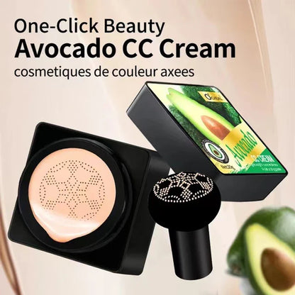 Air Cushion CC Cream with Mushroom Head Puff – Moisturizing, Brightening BB Cream & Waterproof Face Concealer