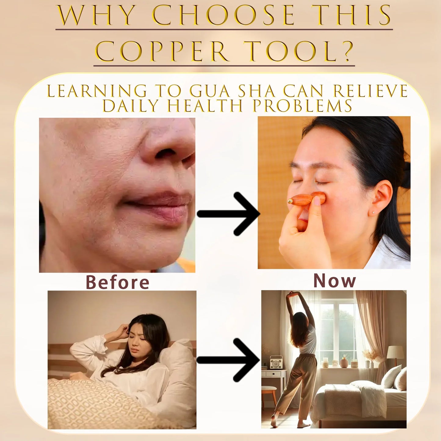 Unlock Radiant Beauty Facial Gua Sha Tool — Professional Brass & Rosewood Eye Relaxation, Spot Treatment & Anti-Aging