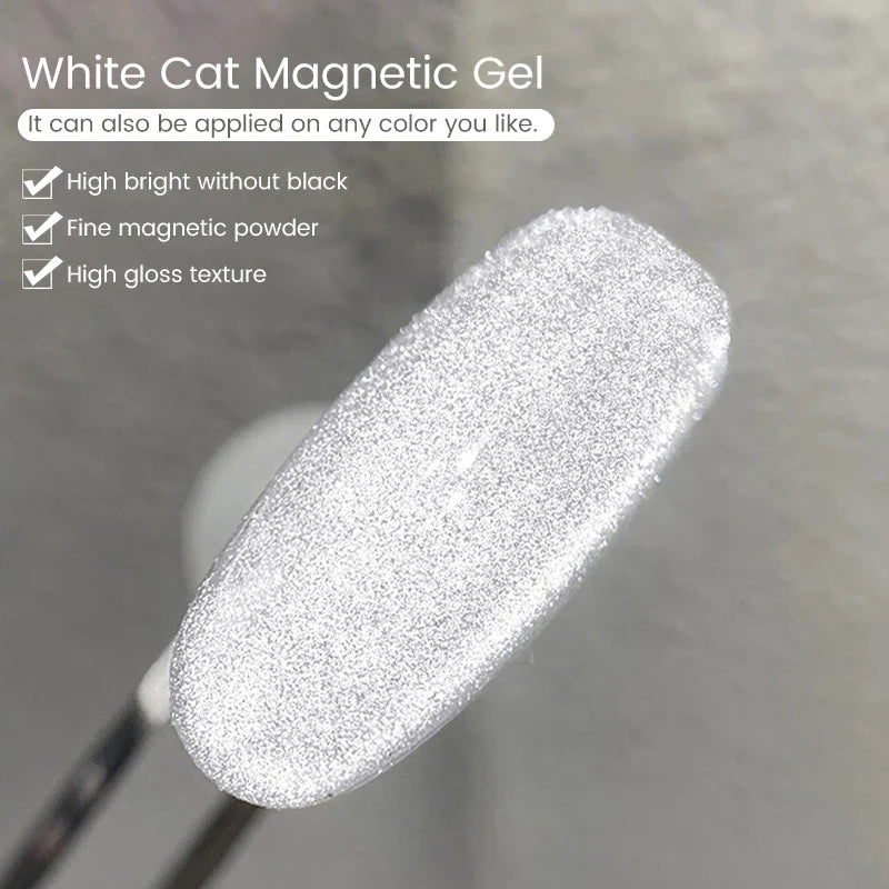 UR SUGAR 15ml Magnetic Cat Eye Gel Polish - Sparkling Silver Glitter UV LED Soak Off Nail Gel