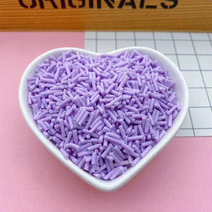 100g Colorful Long Clay Sprinkles – 5-6mm DIY Craft Decorations for Phone Deco & Creative Projects