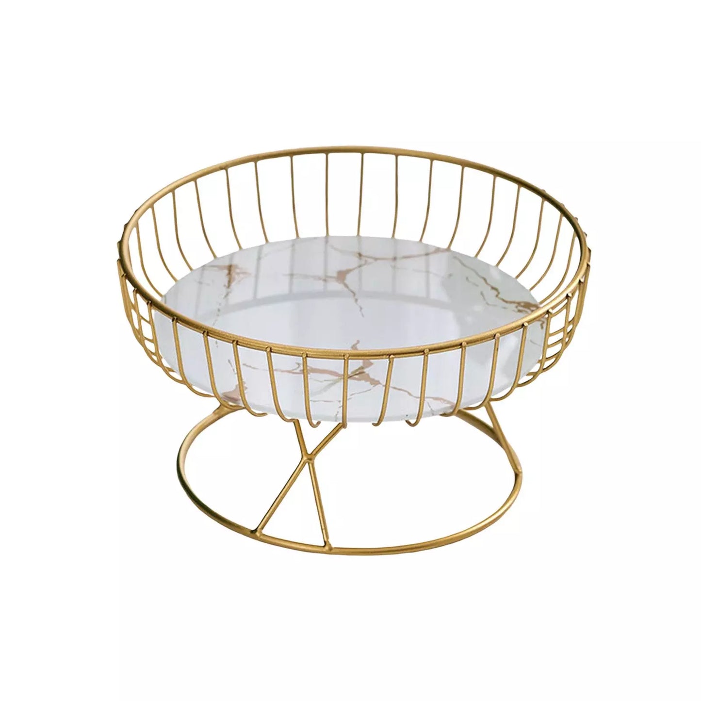 Metal Iron Wire Fruit Basket - Sturdy Fruit Tray and Cake Holder for Home, Living Room - Ideal for Vegetables, Breads, Cabinet Display Stand
