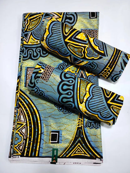 Original African Wax Print Fabric - 6 Yards 100% Cotton Nigerian Ankara Sewing Material