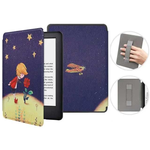 SA568B Leather Case for Kindle Paperwhite 12th Gen 2024 Signature Edition – 7-Inch Cover with Hand Strap & Auto Sleep