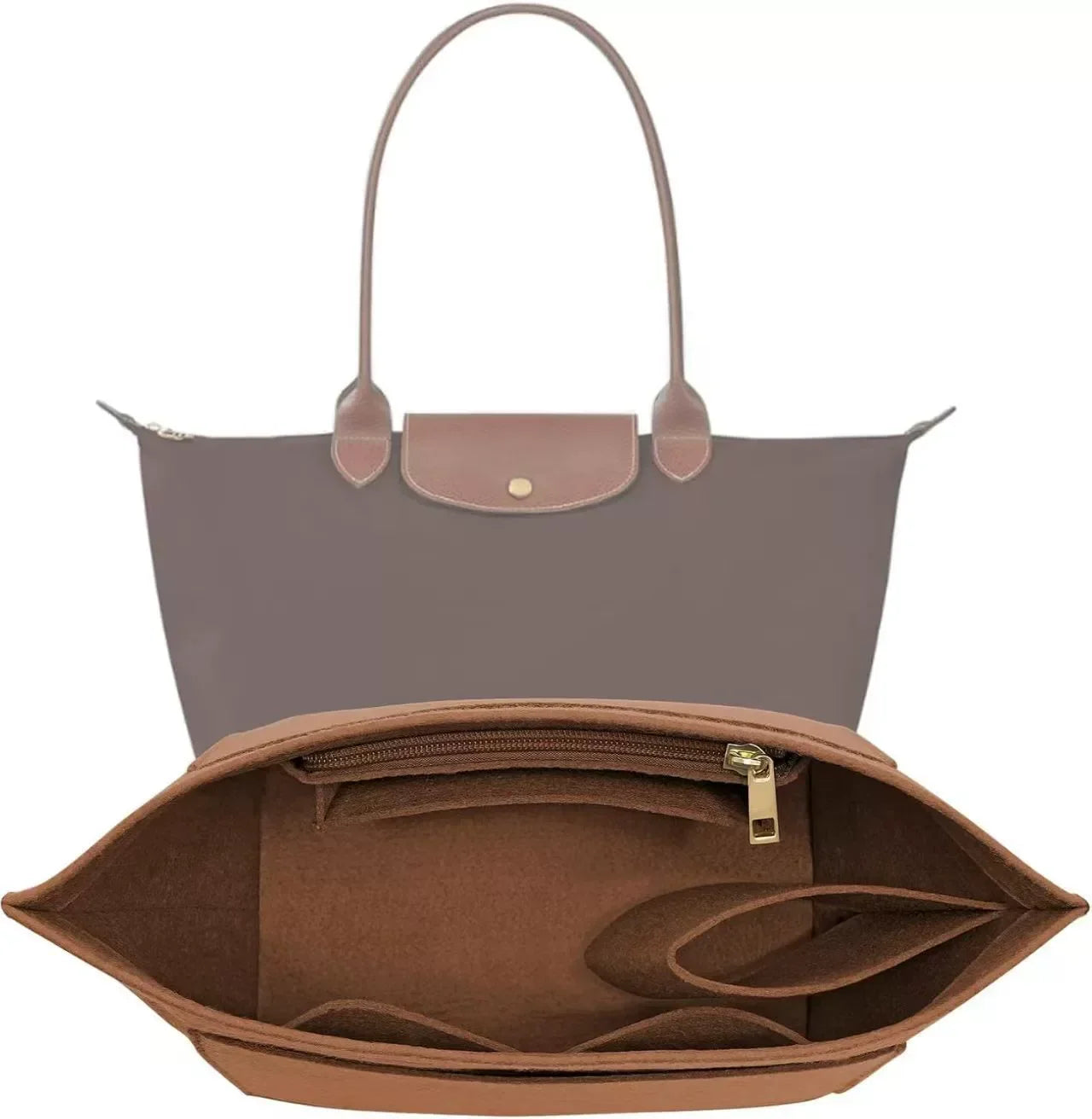 Longchamp Le Pliage S/ML Purse Organizer Insert — Custom Felt Liner with Multi-Compartment Bag Organizer