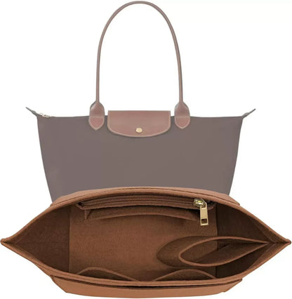 Longchamp Le Pliage S/ML Purse Organizer Insert — Custom Felt Liner with Multi-Compartment Bag Organizer