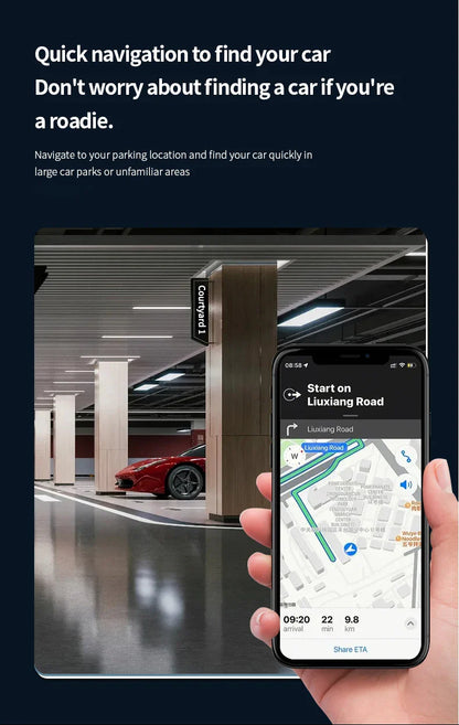 AP200 20W Mini Universal OBD GPS Tracker – Hidden Cigarette Lighter USB-C Adapter with Apple Official App Compatibility