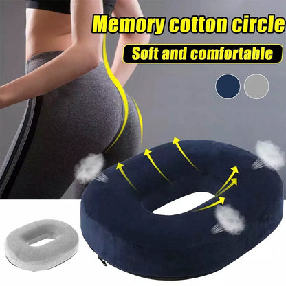 Memory Foam Donut Ring Seat Cushion Pillow | Comfort Chair Cushion for Pregnancy, Office, Travel & Pain Relief