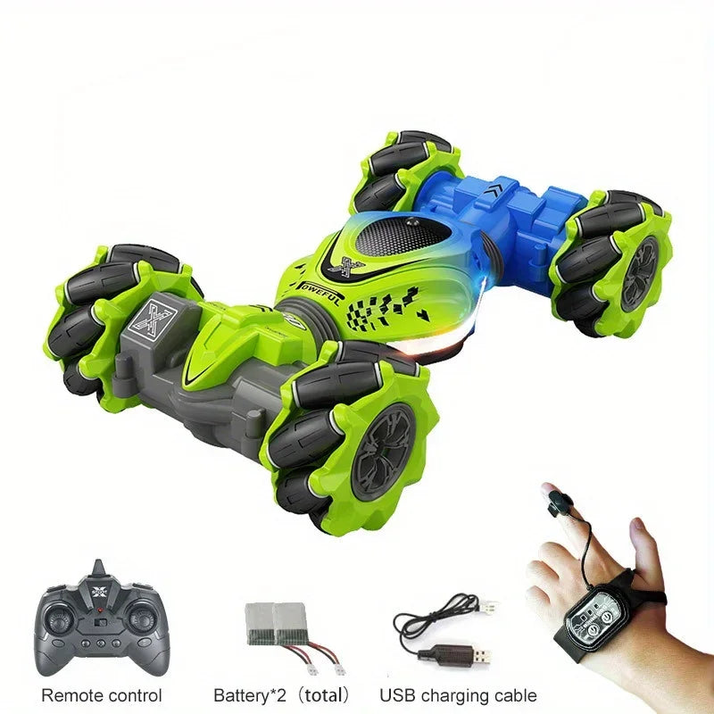 Newest 4WD RC Stunt Car — 2.4G Remote Control with 1/2/3 Battery, Gesture Sensor, Rotation Electronic Toy Gift