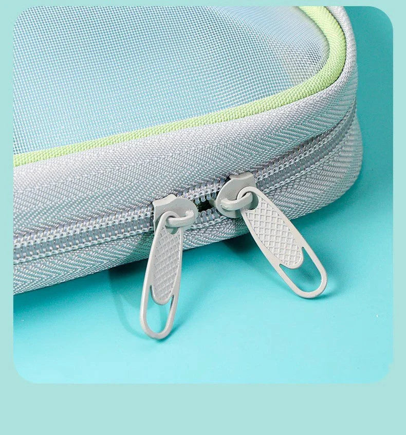 A4 Double Layer Mesh Zipper Storage Bag – Large Capacity Stationery Organizer Folder for School and Office Supplies
