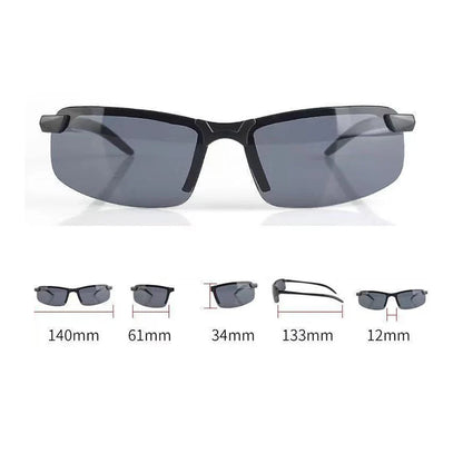 Night Vision Driving Glasses – Anti-Glare Half Frame Sunglasses for Men & Women Day/Night Sports Eyewear