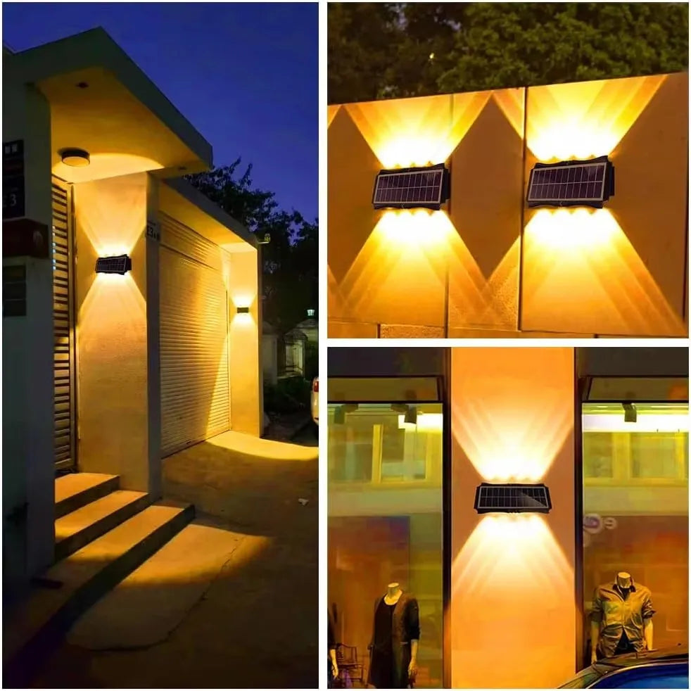 Solar Wall Lamp - Waterproof Outdoor LED Up & Down Light for Garden, Yard & Balcony Decor
