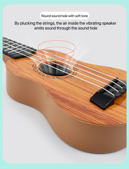 35cm Children’s Toy Guitar – Playable Beginner Instrument with Paddles, Simulated Ukulele Music Toy