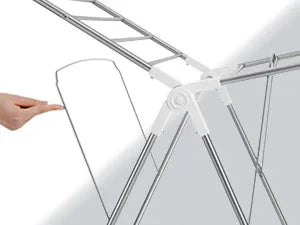 Foldable 2-Level Clothes Drying Rack – Large Free-Standing Laundry Rack with Height-Adjustable Wings