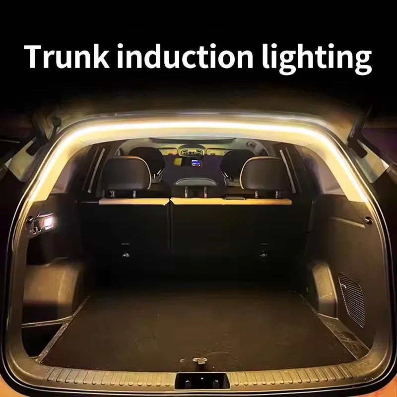 High Brightness Car Trunk LED Light Strip – Automatic Sensing Interior Ambient Tailgate Lighting, Wire-Free Installation