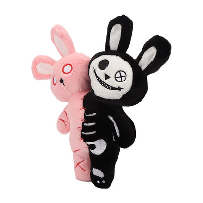 Terrifying Gothic Double-Headed Skull Rabbit Plush – Halloween Stuffed Toy & Decoration, Gift for Kids
