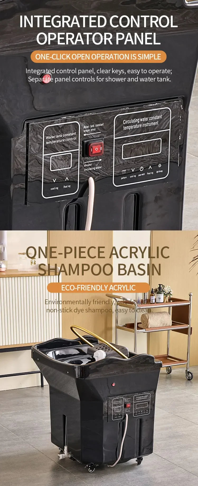Portable Black Head Spa Shampoo Chair with Water Tank – Mobile Salon Basin