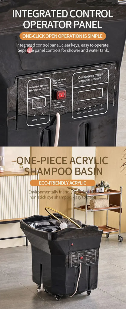Portable Black Head Spa Shampoo Chair with Water Tank – Mobile Salon Basin