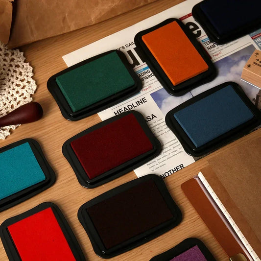 12-Color Large Vintage Inkpad Set – DIY Crafts, Scrapbooking, Rubber & Wooden Stamps for Paper Decoration