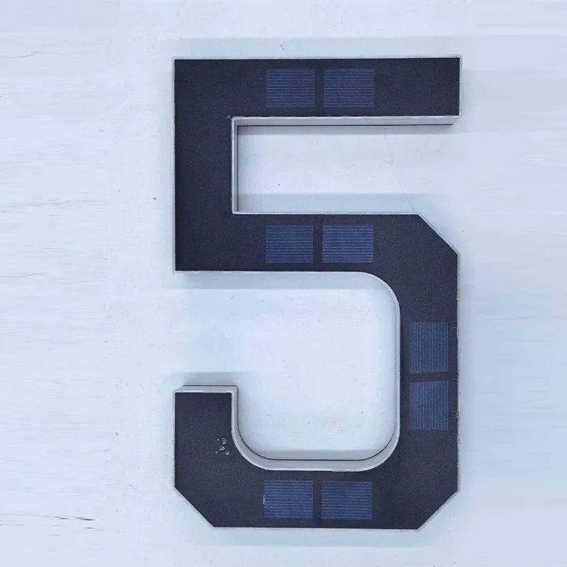 LED Solar House Number Light - Waterproof Address Sign with Light Sensor for Outdoor Home, Yard & Wall Decor