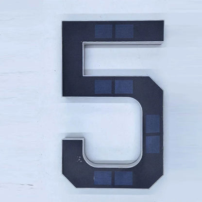 LED Solar House Number Light - Waterproof Address Sign with Light Sensor for Outdoor Home, Yard & Wall Decor