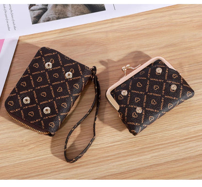 New Women’s Wrist Strap Short Wallet – Large Capacity Flower Design Coin Clip Bag with Multi Card Slots and Money Clip