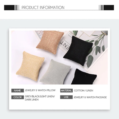 5-Color Fabric Jewelry Display Pillow – Beige Black Grey Bracelet & Watch Cushion Holder for Gifts & Wholesale DIY Accessories