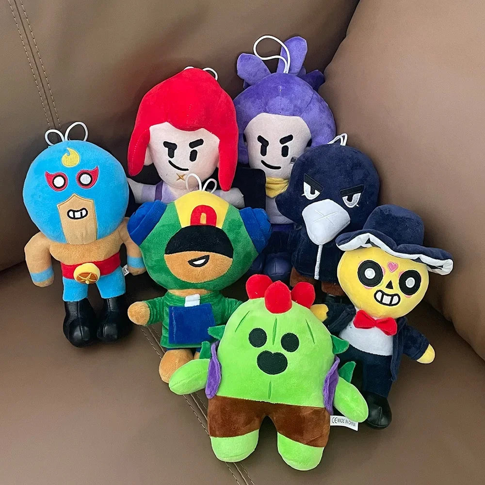 Brawl Stars Plush Toys – Spike, Shelly, Colt, Leon, Poco Character Pillows | Stuffed Dolls for Kids Birthday Gifts