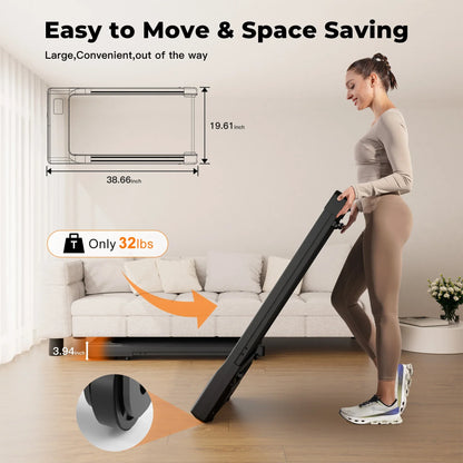 2-in-1 Walking Pad Under Desk Treadmill – Portable 2.5HP Home & Office Treadmill with Remote Control and LED Display