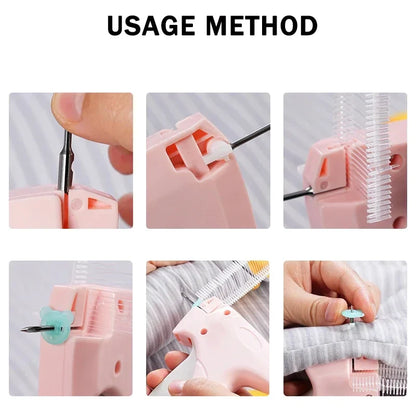 Garment Label Gun — Soft Silicone Pinless Snap Sewing Tool with Anti-Slip Holder