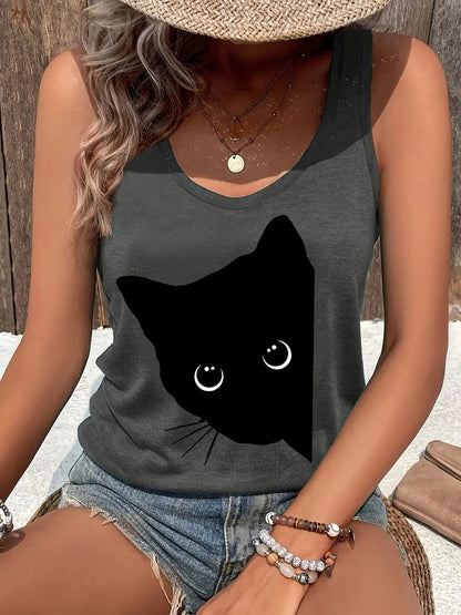 Women’s Summer Dream Catcher Printed Vest Top – Loose Fit Mesh Sleeveless Casual T-Shirt for Comfortable Wear