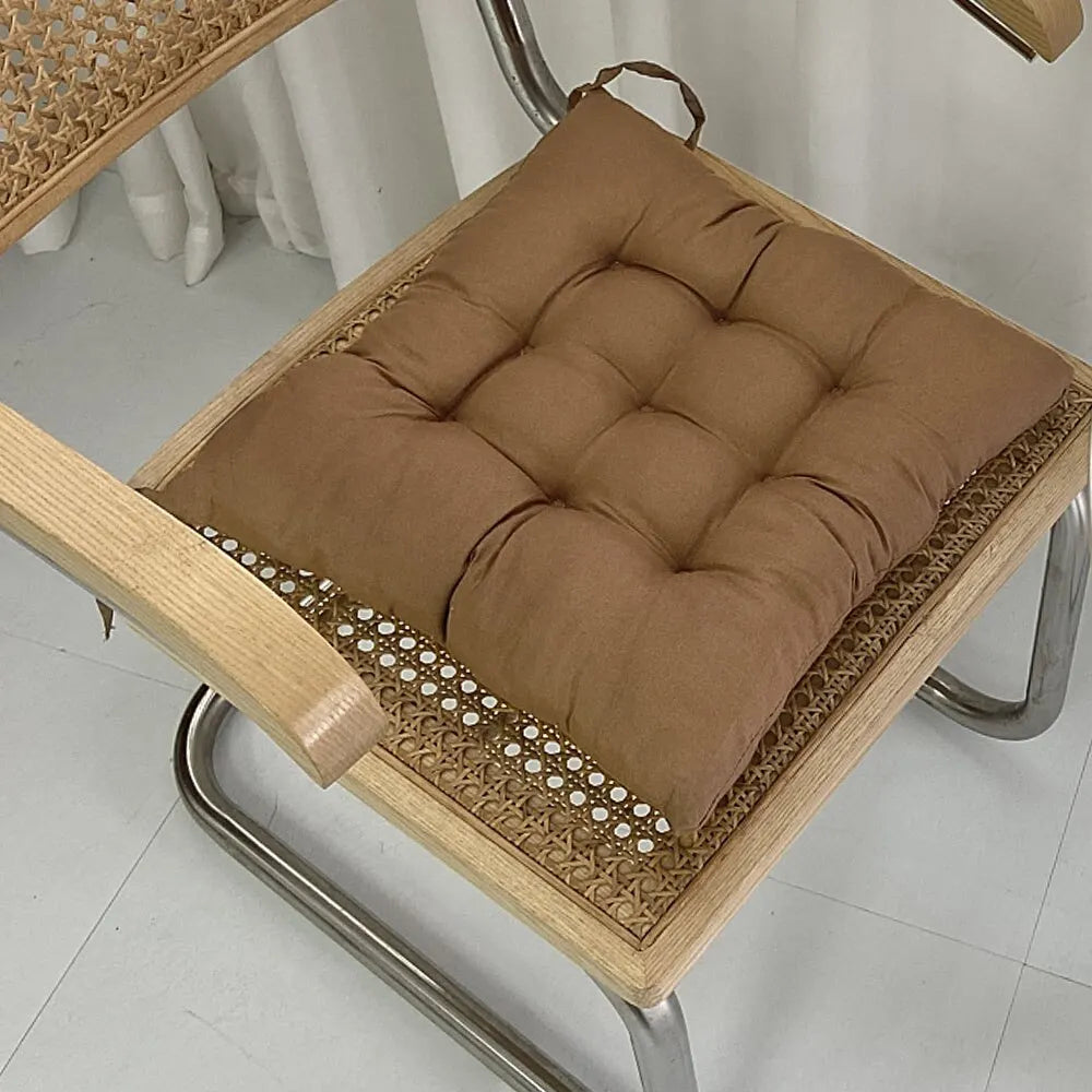 Linen Square Cushion – Pearl Cotton Backrest Pillow & Seat Pad for Home, Office, Computer Chair & Stool