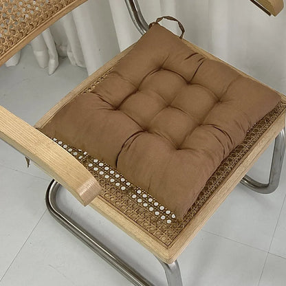Linen Square Cushion – Pearl Cotton Backrest Pillow & Seat Pad for Home, Office, Computer Chair & Stool