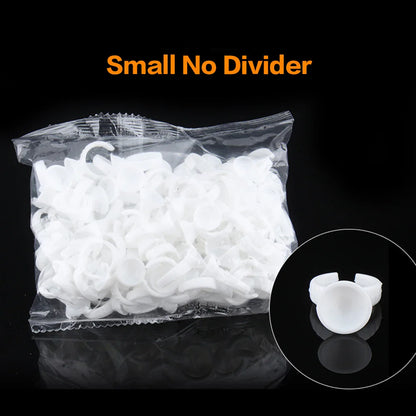 AILEISHI 100PCS Disposable Eyelash Glue Cup Rings – Lash Extension Pigment Holder Tattoo Makeup Tools