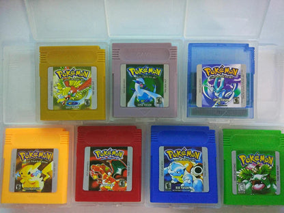 Pokémon GBC 16-Bit Game Cartridges – Red, Blue, Crystal, Gold, Silver, Green & Yellow for Game Boy Color