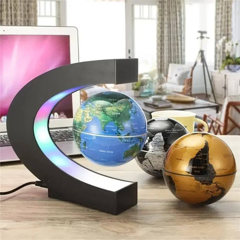 Floating Globe LED World Map: Magnetic Levitation Antigravity Lamp | Novelty Ball Light for Home Decor, Birthday Gifts