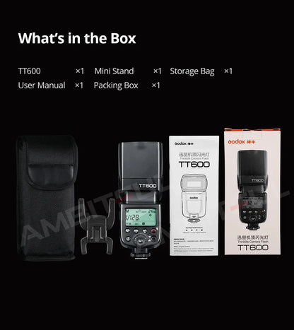 Godox TT600 2.4G Wireless Camera Flash – GN60 Speedlite Master/Slave for Canon, Nikon, Sony, Pentax, Olympus, Fuji, Lumix