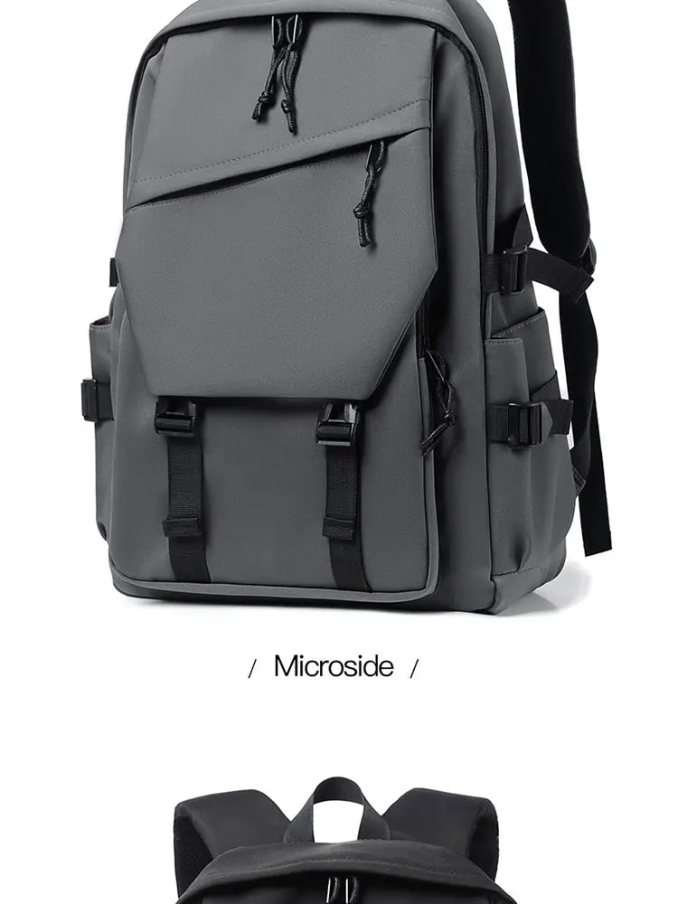 15 Inch Polyester Waterproof Men’s Backpack – Simple, Fashionable Student & Couple Computer Bag