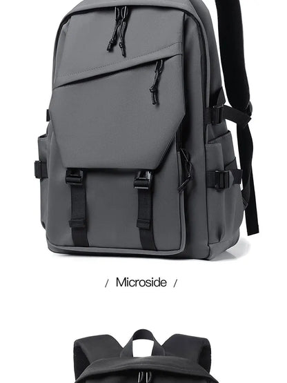 15 Inch Polyester Waterproof Men’s Backpack – Simple, Fashionable Student & Couple Computer Bag