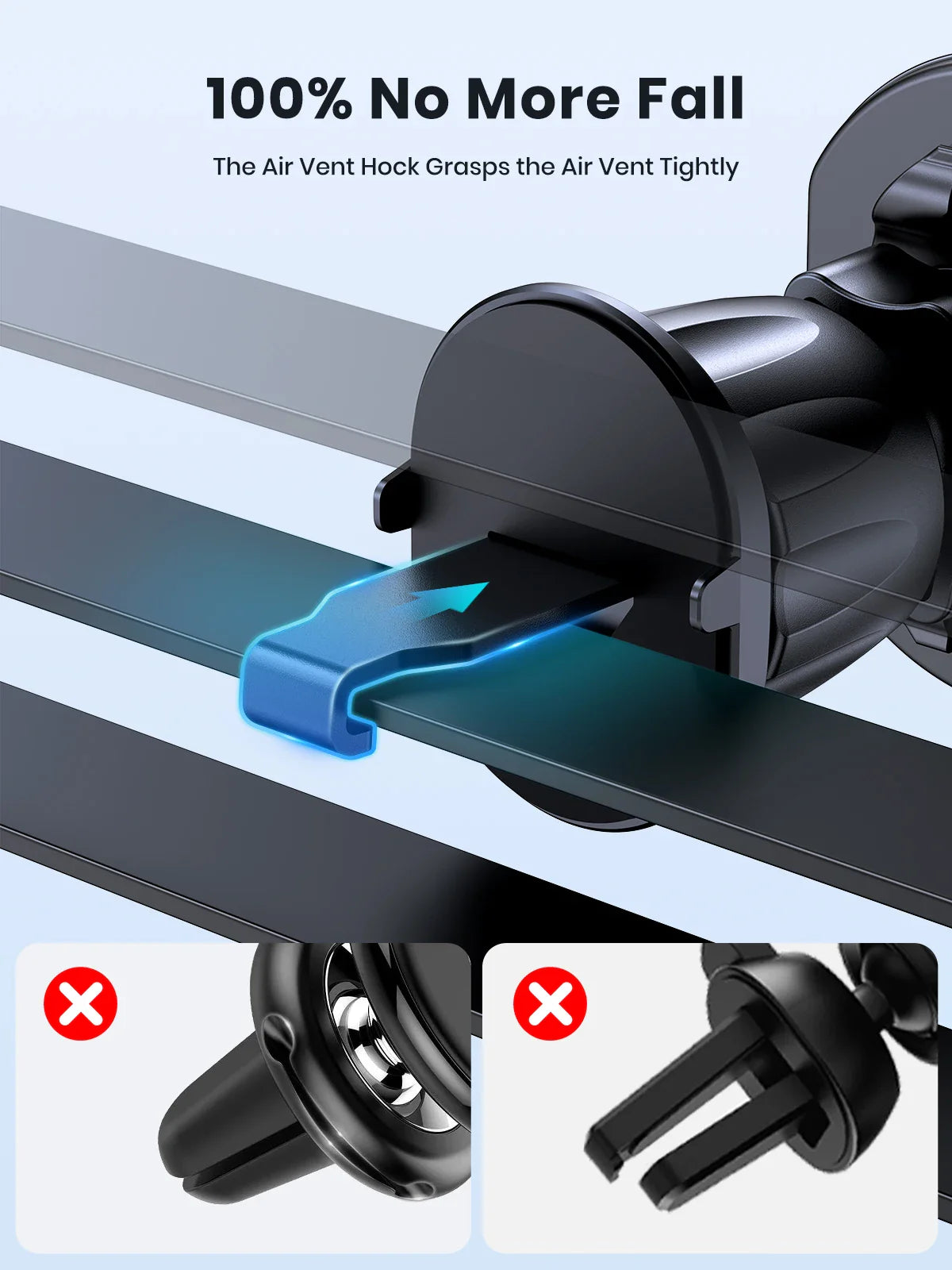 TOPK Magnetic Car Phone Mount – 6 N52 Magnets Air Vent Holder for iPhone 15 and Universal Smartphones