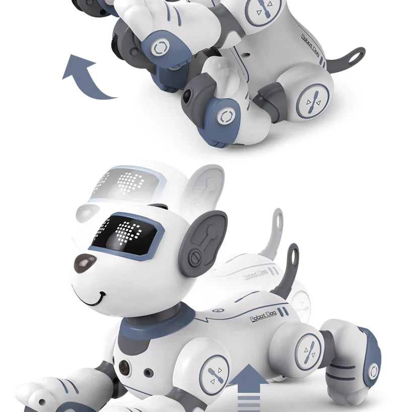 2-in-1 Intelligent Remote Control Robot Dog – Programmable Stunt & Voice Command Toy with Touch & Music for Kids