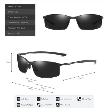 Aoron Polarized Sunglasses — Unisex Driving Mirror Sun Glasses with Metal Frame & UV400