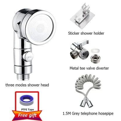 New Handheld Faucet Diverter Valve Set – Adjustable Shower Head Adapter for Home Bathroom & Kitchen Faucets