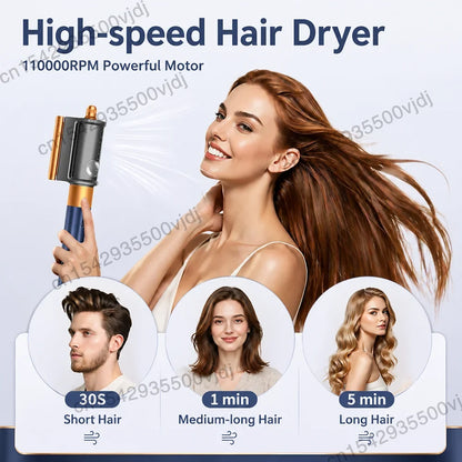 6-in-1 High-Speed Hair Styler - 110,000 RPM Ionic Hair Dryer & Automatic Curling Set